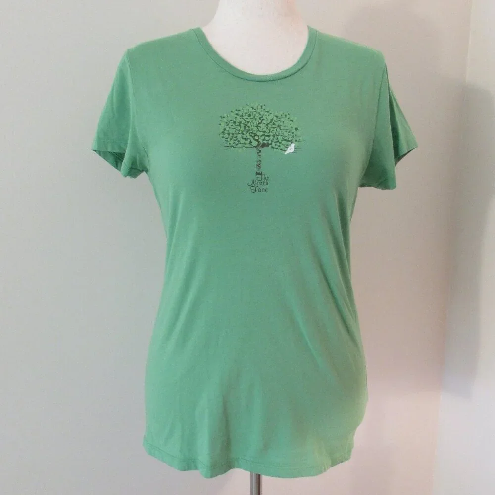 The North Face Green Bird in a Tree Cotton Tee Large - Picture 2 of 9